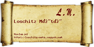 Loschitz Máté névjegykártya